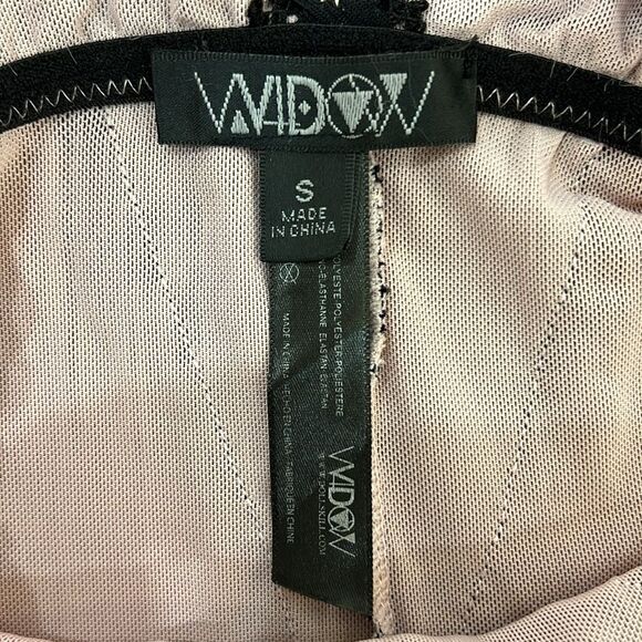 Widow Dolls Kill Lace Mesh Mini Dress Pink Black Garter Straps Gothic Coquette S - Picture 7 of 11